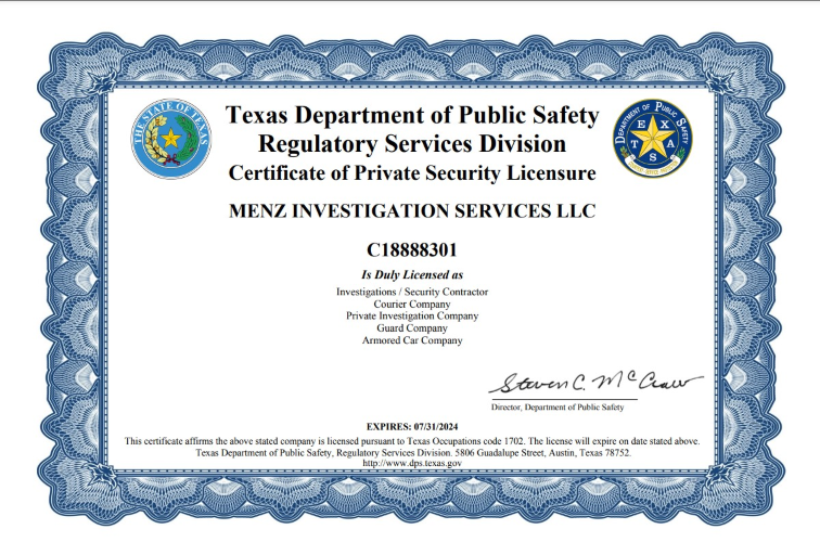 Texas DPS Cert